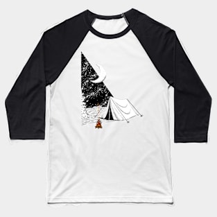 Night camp (bw) Baseball T-Shirt